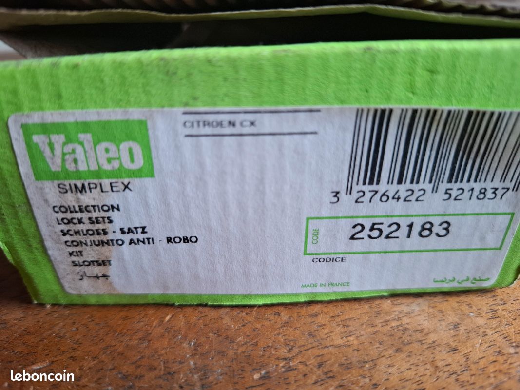Valeo kit clés 252183 Citroen CX NEUF barillets - Collection