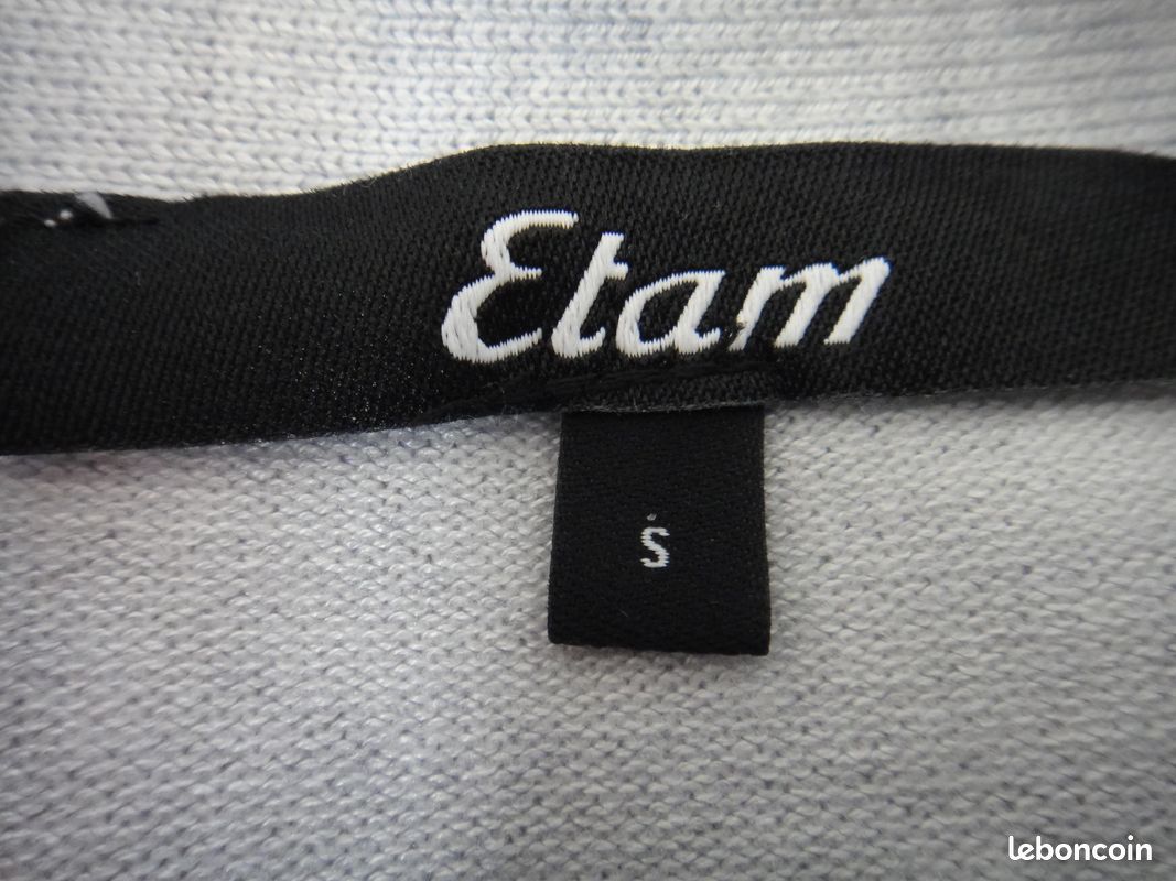Pull gris col V Etam T S (image 4)