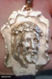 TBelle Plaque Pendentif Tete De Christ TTor Massif 18K-70Grm (image 3)