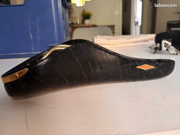 Selle San Marco Rolls Vintage En Cuir Noir Pour Vélo De Course - Excellent état