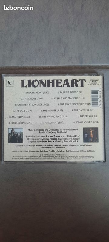 Lionheart - Jerry Goldsmith - soundtrack (image 2)
