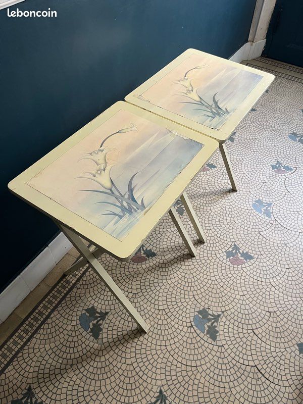 Dessertes/Tables en bois pliantes vintage (image 2)