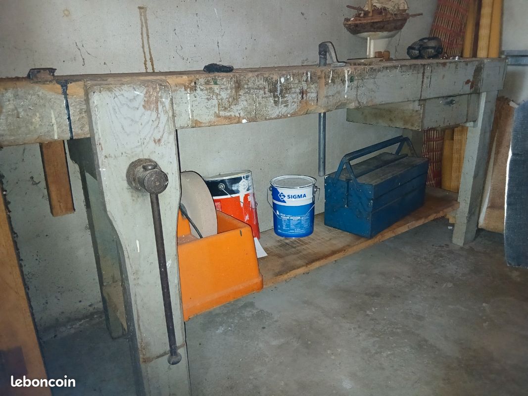 Etabli bois presse et etau l175 l 37 haut 79 (image 1)