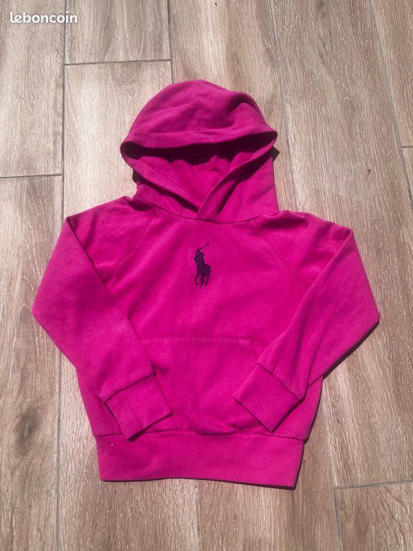 Pull Ralph Lauren rose très bon état taille 7 ans (image 1)