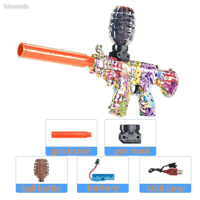 Pistolet électrique à Billes D’eau GunBallBlaster – Recharge Automatique En 5s – Sécurité Sans Douleur – Idéal Pour Batailles Entre Amis