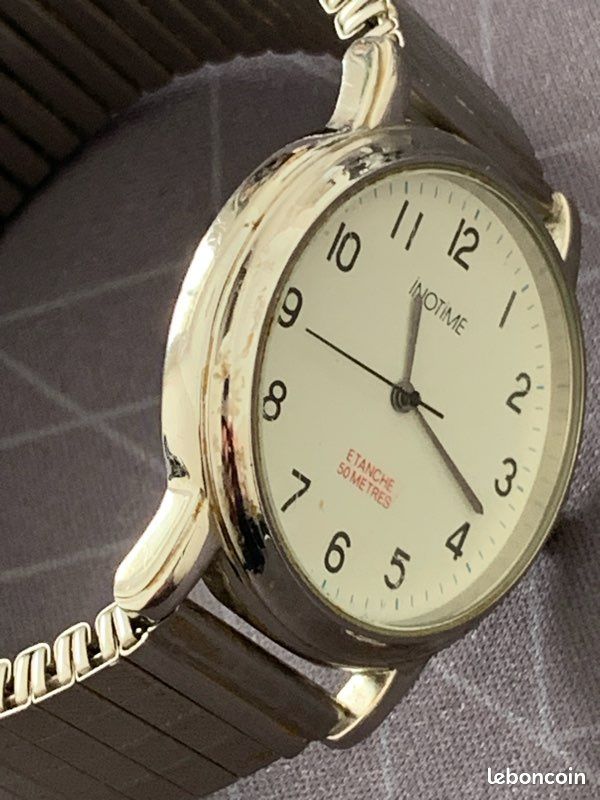 Montre Homme INOTIME Quartz – Boîtier 40mm Acier, Bracelet 19mm, étanche 30m, Occasion