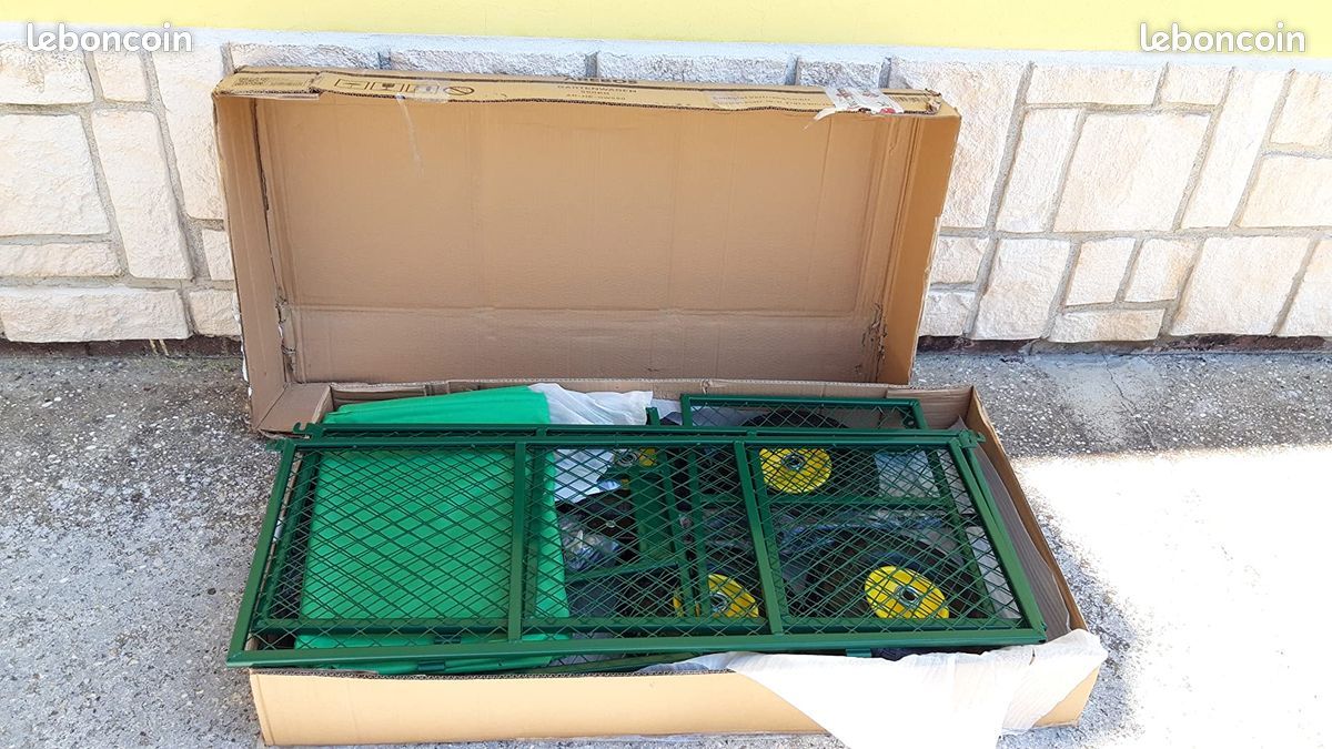 Arebos Chariot à Bras | Chariot de Jardin | avec pneus profilés | Charge Max. 550kg | Pliable | Vert | bâche Amovible | poignée et Timon Inclus | Chariot Plate-Forme (image 3)
