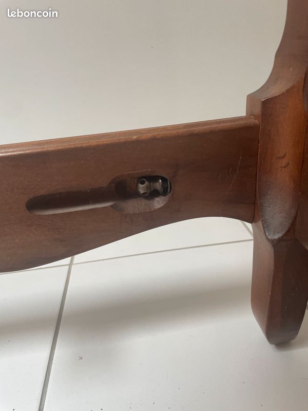 Lit ancien 90 cm (démontable) en bois massif avec matelas et sommier - Excellent état (image 6)