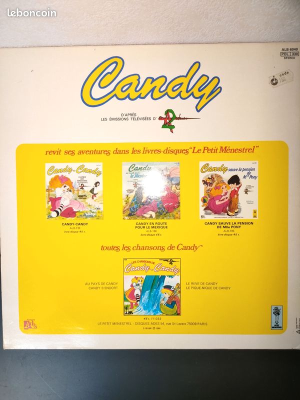 Disque 33T Candy vintage 1980 (image 2)