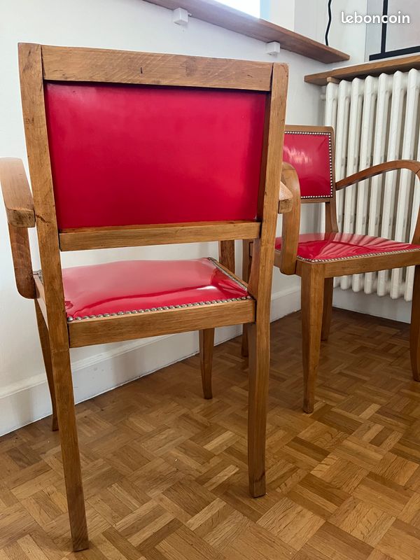 💚 fauteuil / paire bridge art déco vintage refait à neuf design 💚 (image 7)