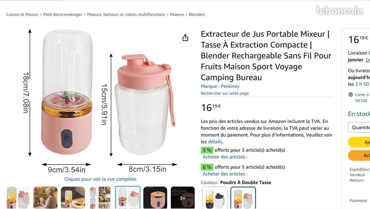 Extracteur De Jus Portable Rechargeable - 400 Ml, Batterie USB, Compact Pour Sport, Voyage, Bureau