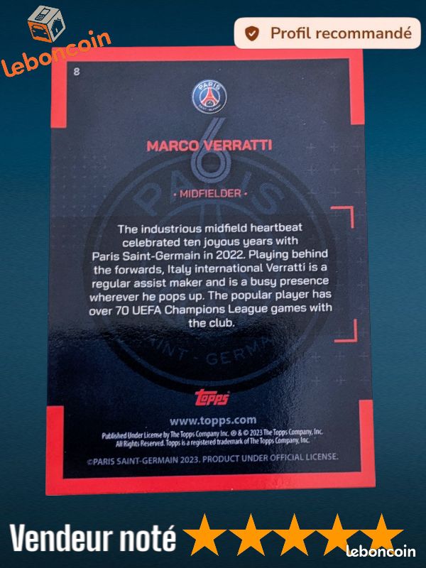 Carte Topps Parc Des Princes PSG – Stade 11/50 – Édition 2022 – Near Mint
