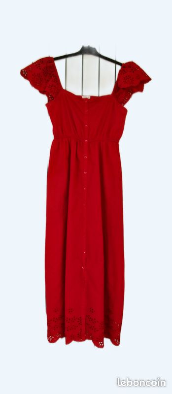 Linen Dress Oysho Red Dress Robe Rouge Oysho Oysho Silky Ruffled