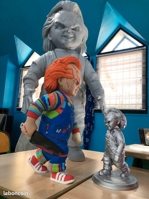 Personnage 40cm Chucky 3D résine peinture unique fait main (image 3)