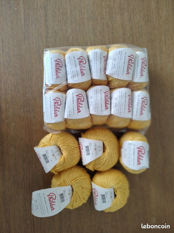 Lot de 15 pelotes 30%lin PHIL ARTISANE SOLEIL OR 50 g neuf (image 2)