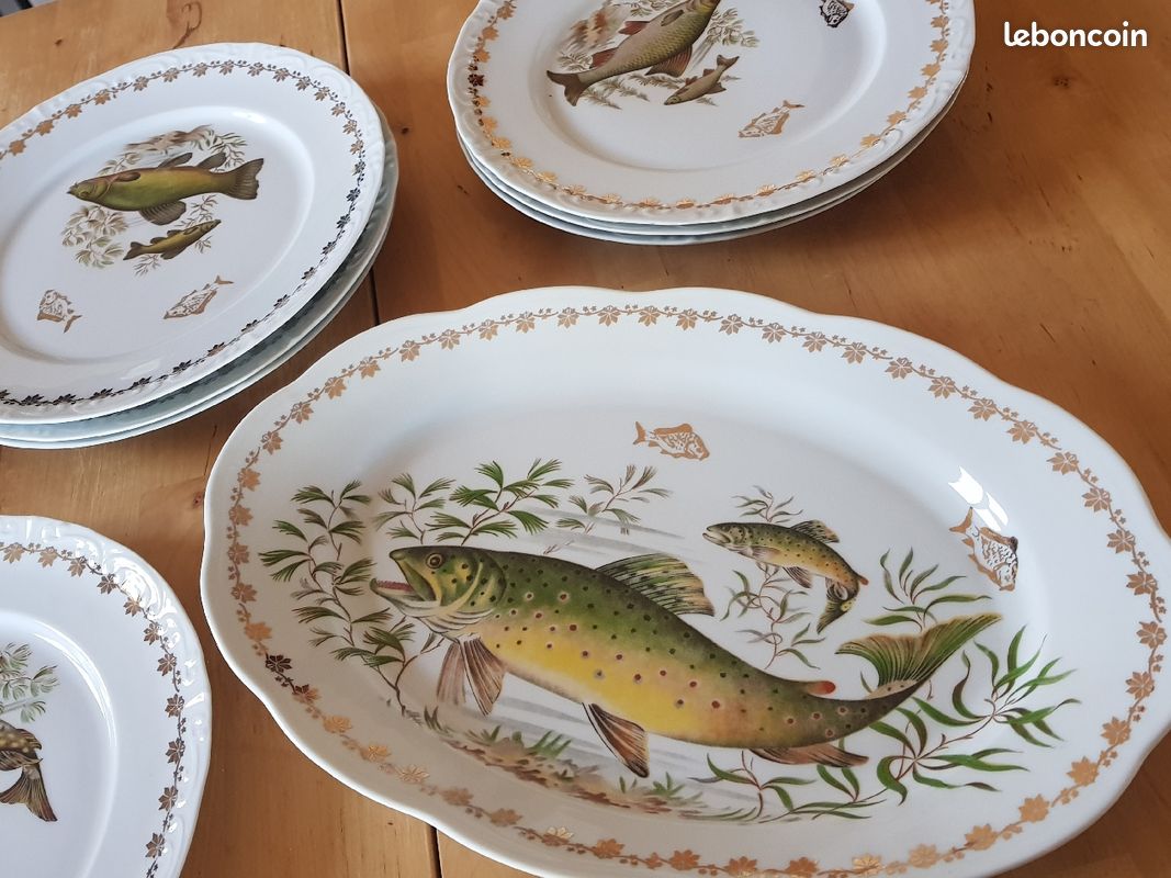 Assiettes et plat porcelaine véritable (image 1)