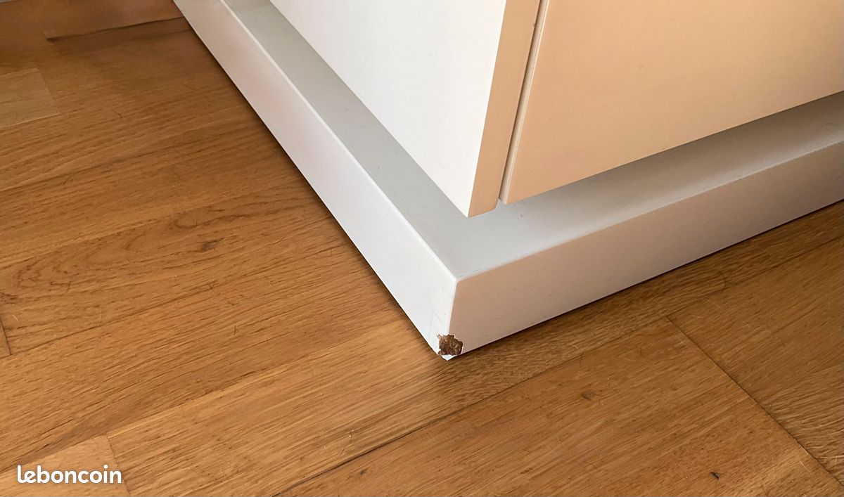 Meuble TV laqué blanc neige 160 cm – 4 tiroirs – Design moderne (image 5)