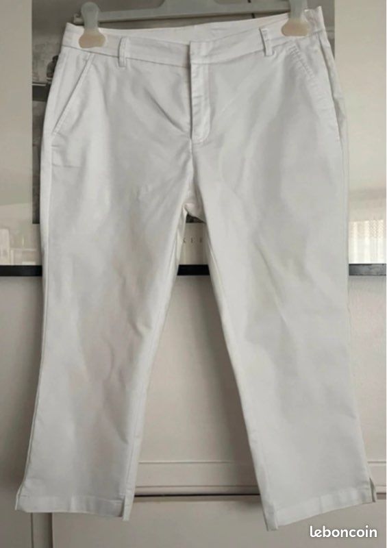 Pantacourt boutonné base Blanc - taille 50 | Temps L
