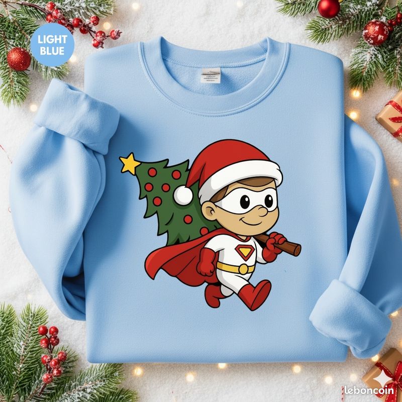 Générique Sweat-Shirt Garçon Col Du Cou Avec Imprimé Joyeux