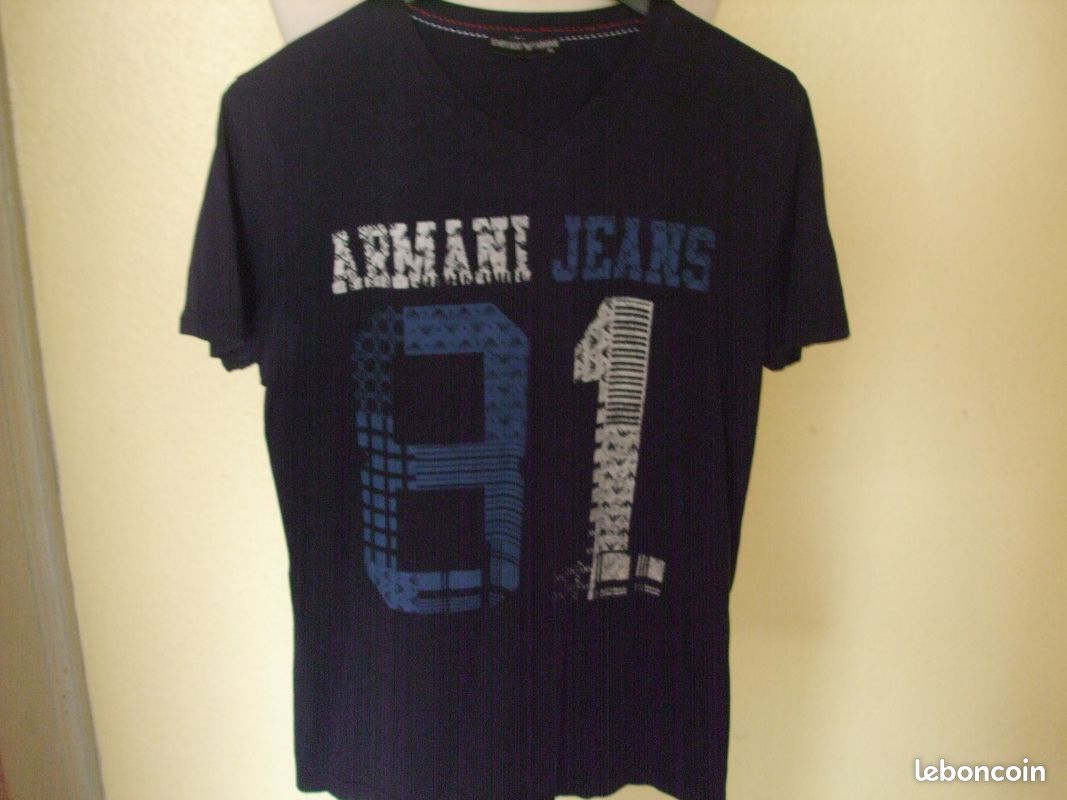 Tee-shirt homme bleu fonce "emporio armani" (image 1)