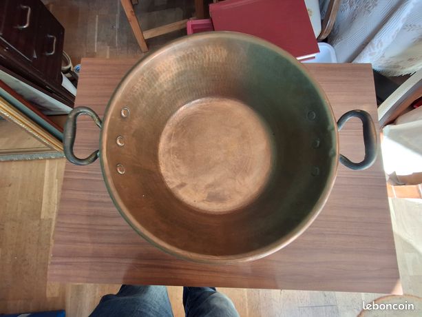 COCOTTE OVALE CUIVRE alimentaire BOURGEAT Made in France 20 cm 3.6 Lb TBE EUR 110,00 - FR