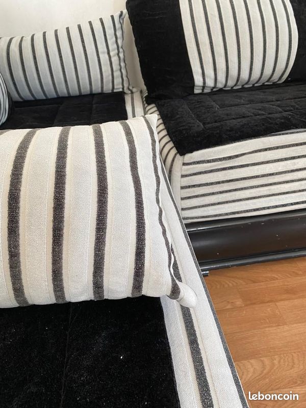 Lot de 2 canapés marocain noir et blanc (image 7)