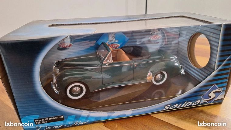 Solido Peugeot 203 Découvrable 1954 - Miniature 1/18 En Boîte - Occasion