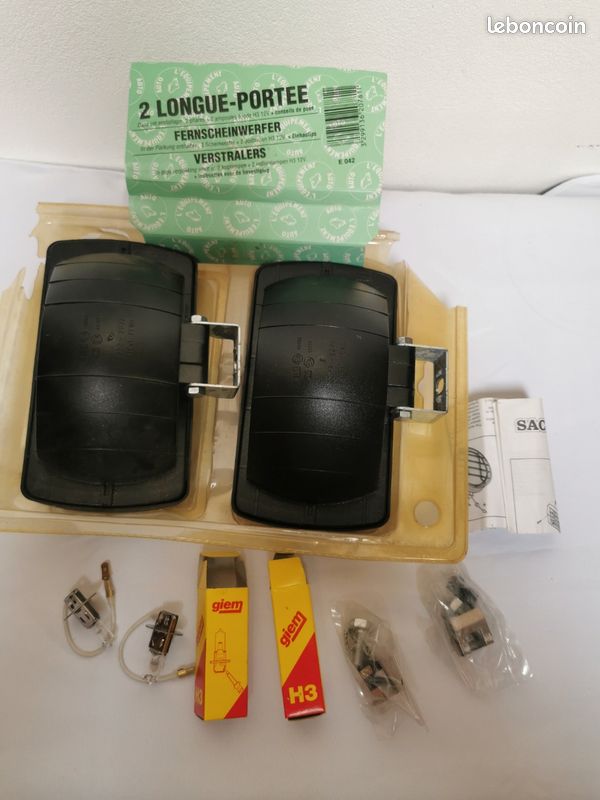Paire de longues portées Sacex H3 12 V – Jaunes – Avec supports et ampoules (image 2)