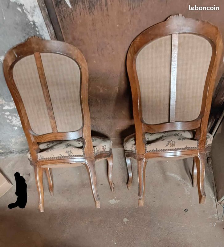 Lot/Paire fauteuil bas style Louis XV ancien siège Louis 15 (image 2)