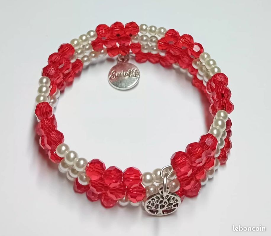 Perles Cristal à Facettes Rouge Brillant 8x47 Mm - Lot Pour Création De Bijoux NEUF