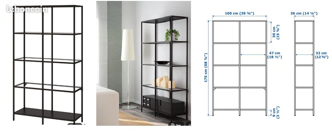 Etagere metal verre moitie prix (image 1)