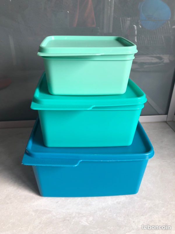 Lot De 3 Boîtes De Conservation Tupperware - Couvercles à Pression - Bon état