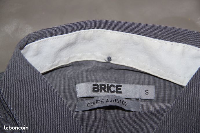 Chemise unie bleu Brice t.S easy slim avec logo brodé - Brice