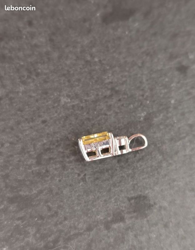 Pendentif diamond de laboratoire jaune 1 carat (image 2)