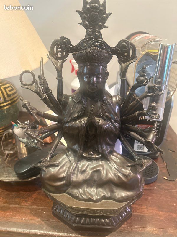 Ancienne Statue japonaise en bronze (image 1)