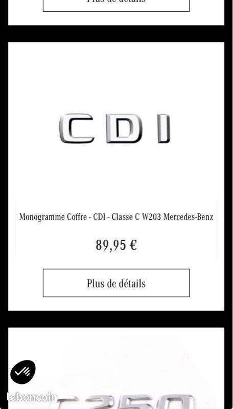Autocollant Lettres Logo Coffre CLK – Compatible CLK55 CLK63 CLK200 CLK230 CLK240 CLK280 CLK320 (Chrome Argent)