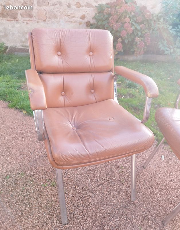 Fauteuil design cuir 1980 (image 8)