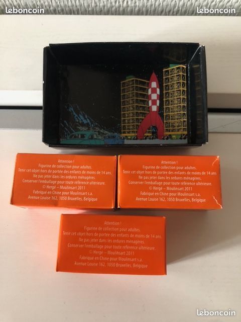 HERGE MOULINSART - MICRO - TINTIN, HADDOCK MILOU, 3 figurin