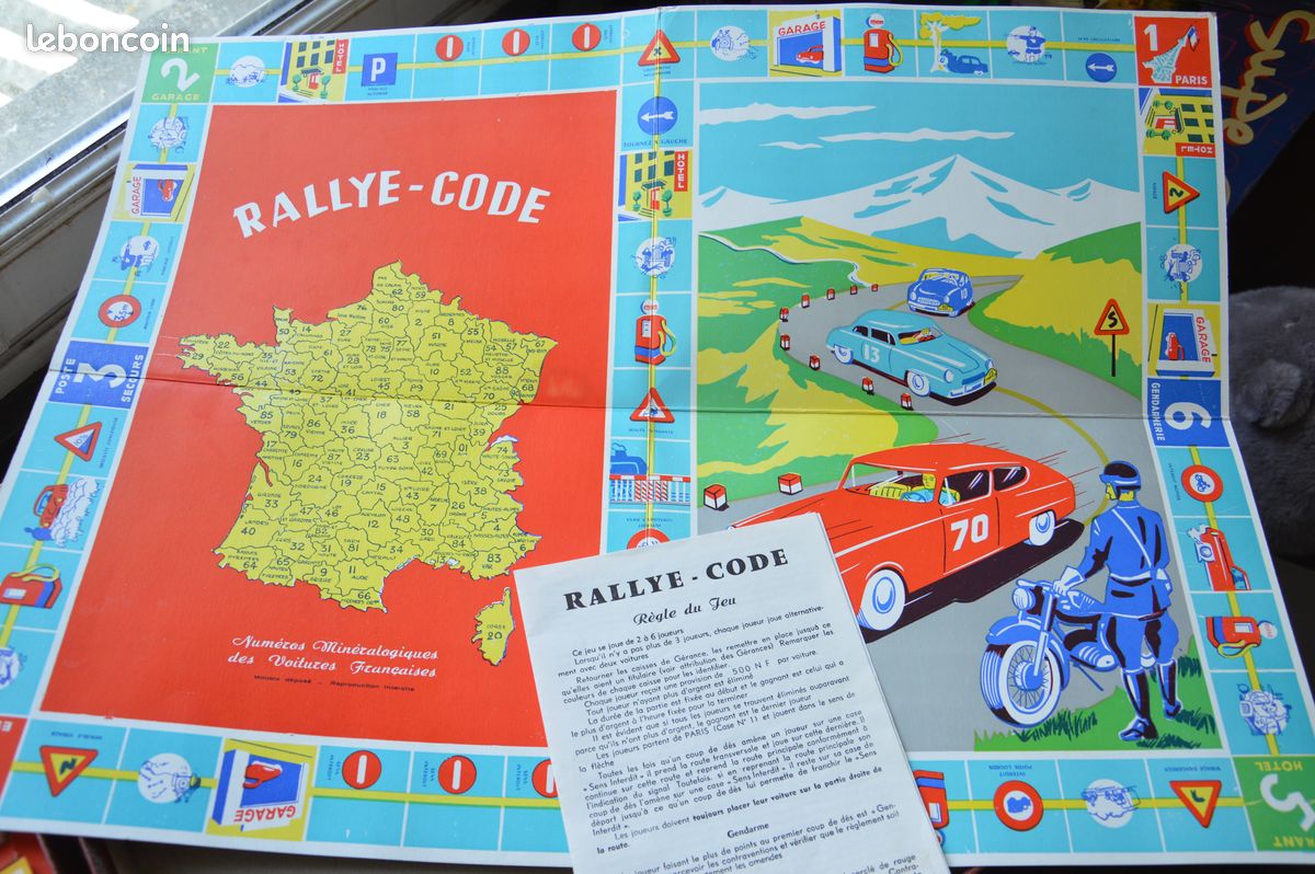 Jeu ancien annees 50; rallye - code  des jouets tour saint en ance