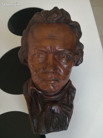 Buste Beethoven – H20cm – Plâtre Armé – Blanc – Neuf