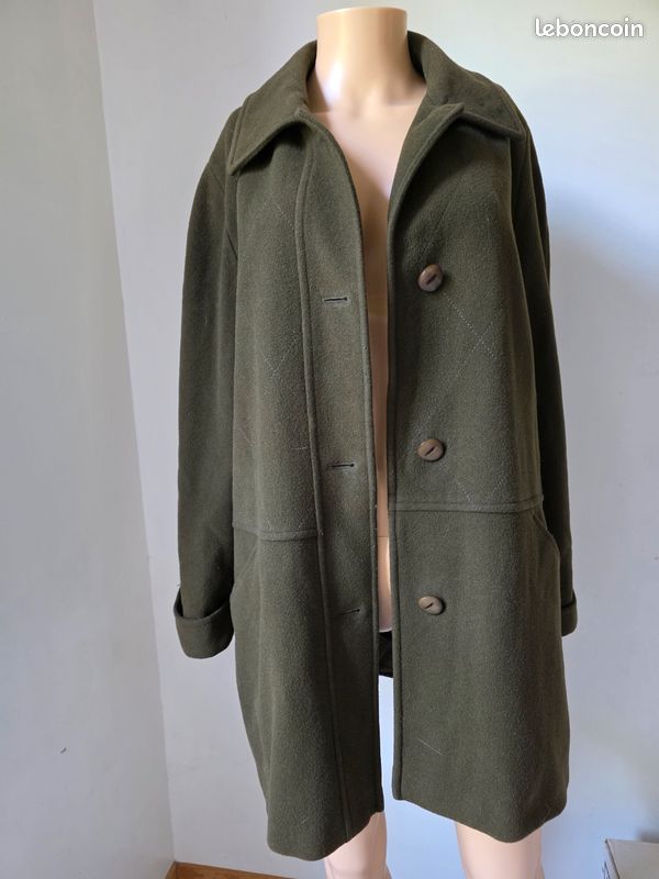 Manteau couleur olive laine & Cachemire🍒vintage 90🍒taille 40 non négociable (image 2)