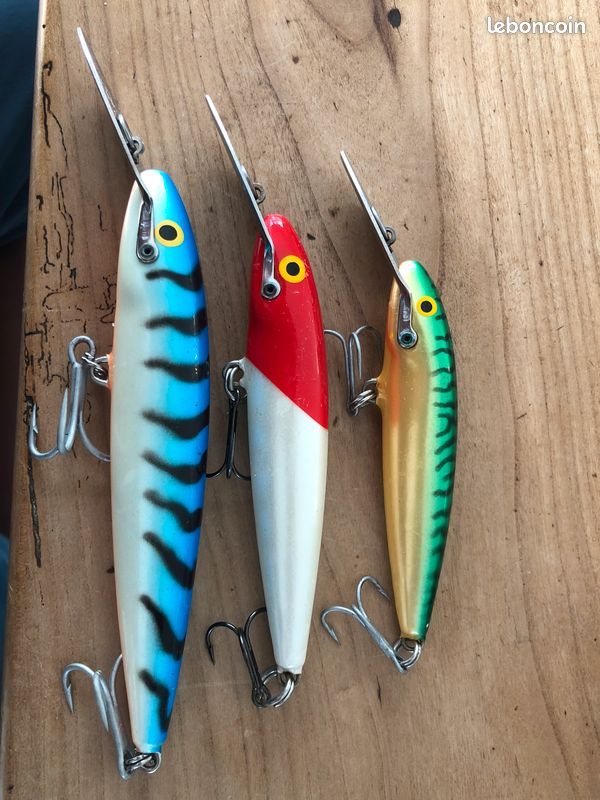 Leurres de pêche Rapala anciens. Coureur profond. Coureur peu