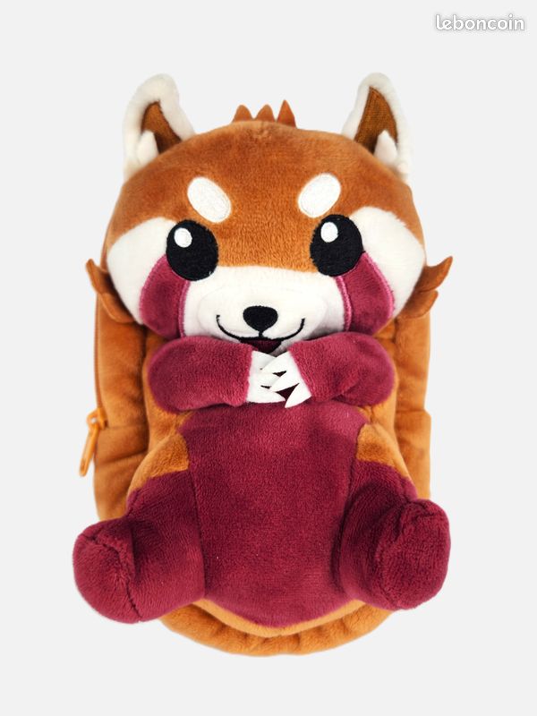 Trousse Peluche Panda Roux Corimori Kawaii Sac à Crayons