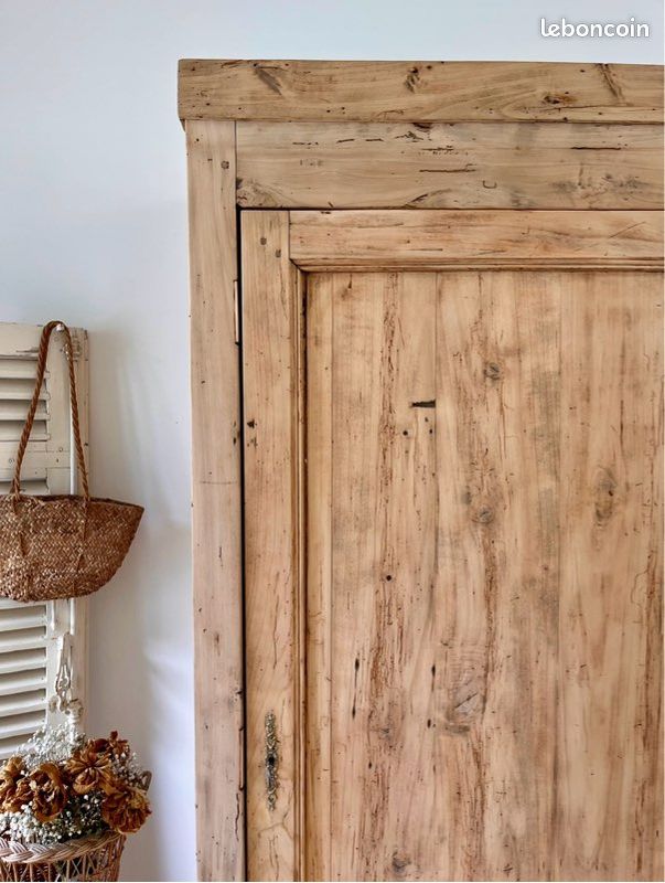 Armoire bonnetière en bois massif / rénovée (image 6)