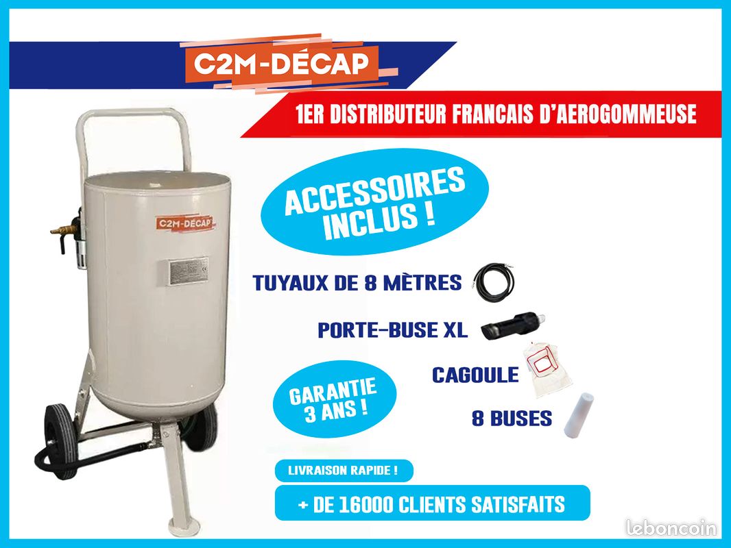 C2M Jumbo – Sableuse Grande Autonomie pour Décapage (image 1)