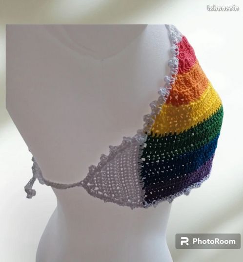 🌈 Crop top Rainbow – Fait au crochet 🌈 (image 6)