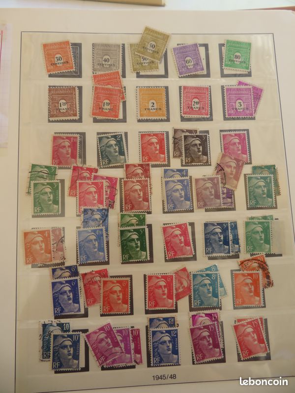 Cadre 9 Timbres Authentiques 1940-1969 – Collection Philatélique Murale Unique (année Au Choix)