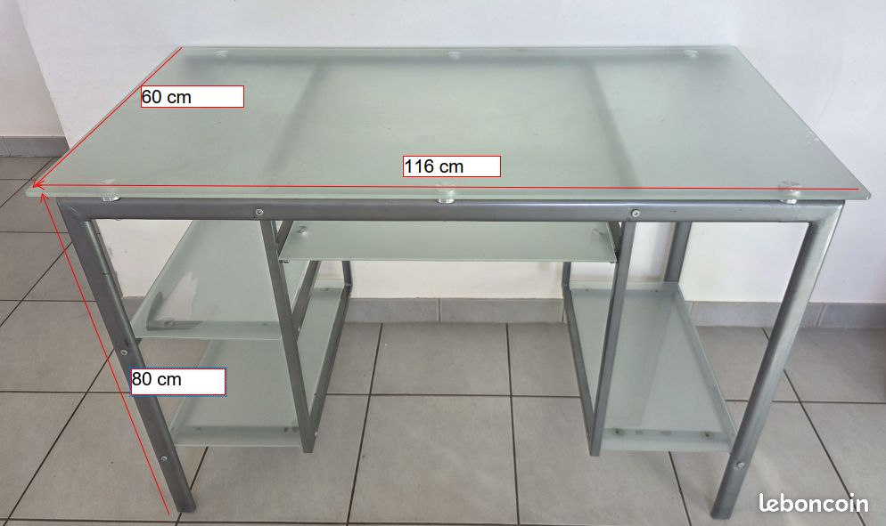 Bureau verre et acier (image 5)