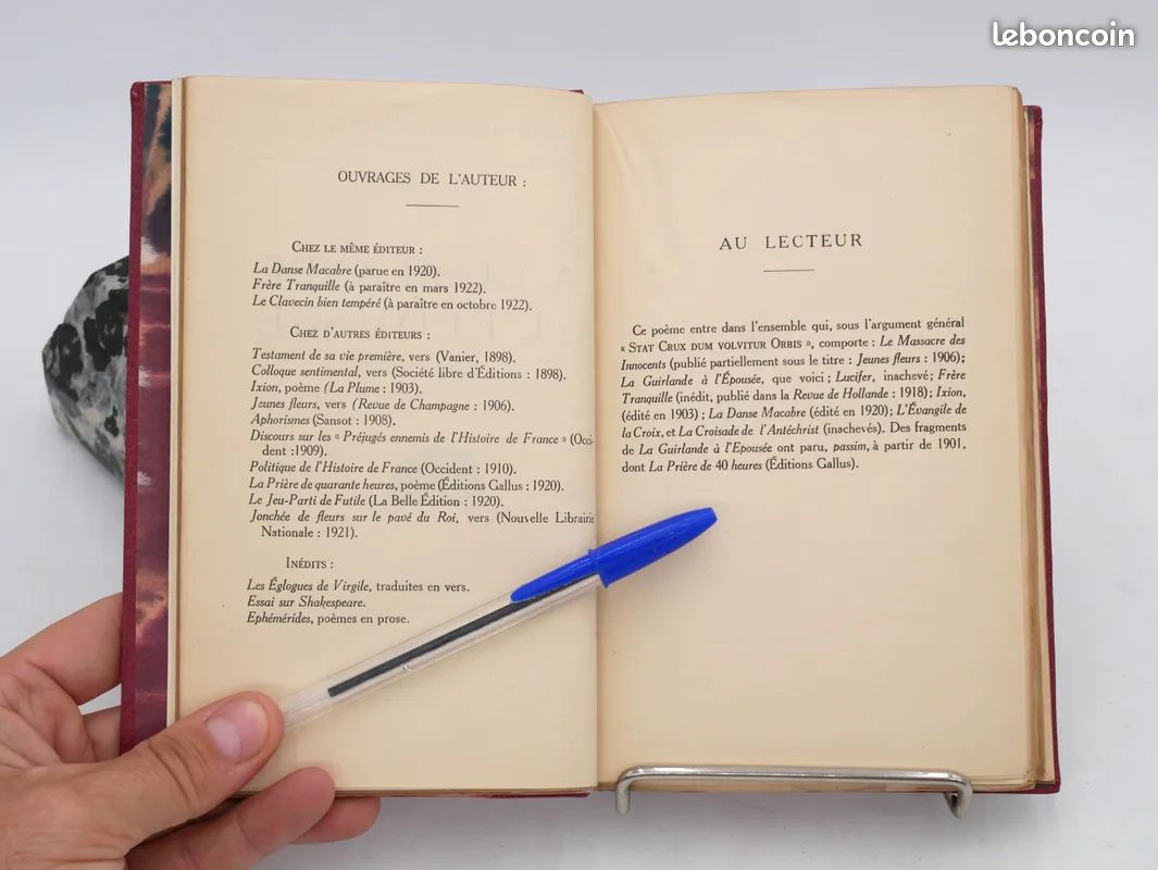 (Poésie) FAGUS (1921, eo) La Guirlande à l'épousée ++ Reliure MAROQUIN ++ Edition originale (Georges FAILLET) Poème Bibliothèque Hérisson - Poète symboliste, VILLON, VERLAINE et LAFORGUE, symbolisme (image 3)