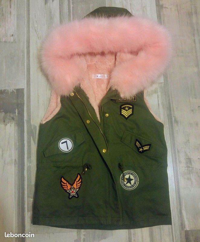 Veste kaki et rose (image 2)
